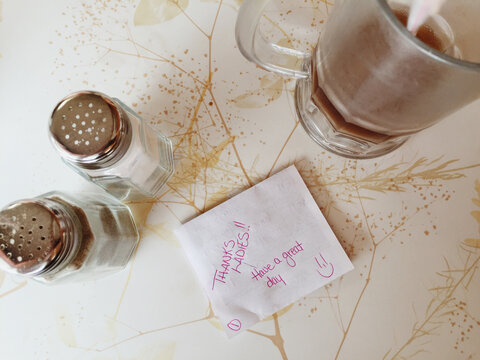 Polite handwritten note