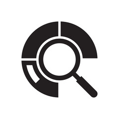pie chart report search icon sign symbol