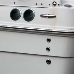 Close up shot of the exterior of a boat