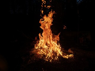 fire in the fireplace
