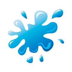 Water cartoon splash blots isolated on white background . Vector illustrations