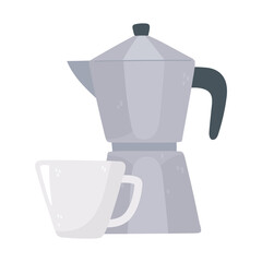 coffee brewing methods, moka pot and coffee cup