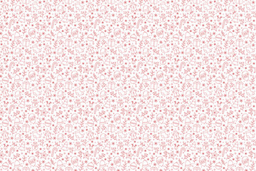 Concept of Christmas background with ornaments. Seamless pattern. Vector