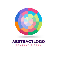 colorful circle O  font Modern logo icon design Vector 