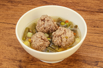 Soup with vegetables and meat balls