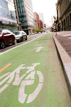 Bike lane on a city street