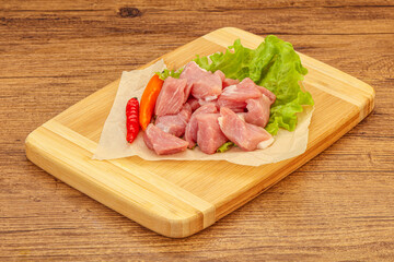 Raw pork meat for cooking