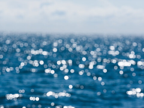 Defocused view of blue sea
