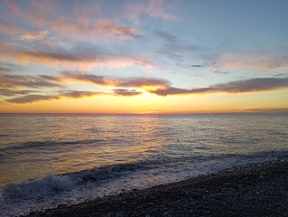 sunset over the sea