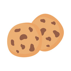 coffee cookies with chocolate chips isolated icon style