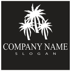 Palm tree summer logo template