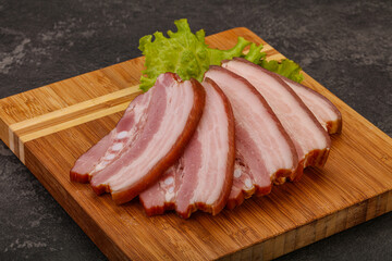 Tasty smoked pork brisket slice