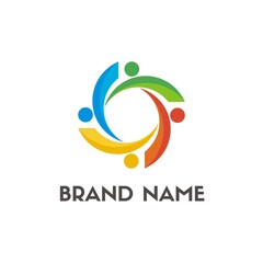 Colored Human Connection Logo Concept. Multipurpose Logo