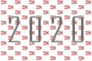 2020 year giftbox pattern on an isolated background, the design basis of the new year two thousand two hundredth