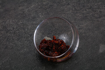 Fried chili pepper sauce with oil