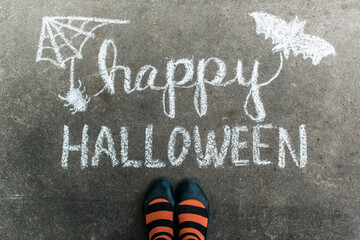 Halloween chalk art