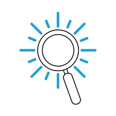 search icon, magnifying glass zoom equipment thin line