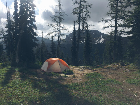 Camping tent in the North Cascades