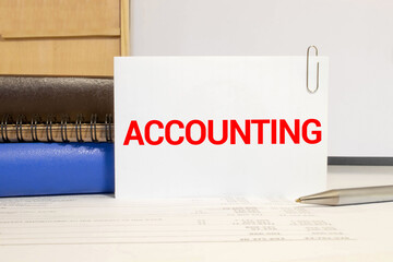 ACCOUNTING word in a card
