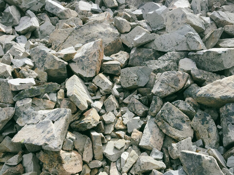 Pile of rocks and boulders in mountains