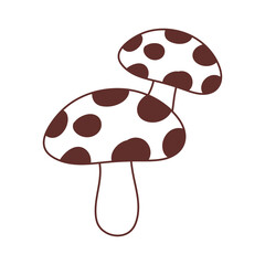 mushrooms nature vegetation isolated icon design line style