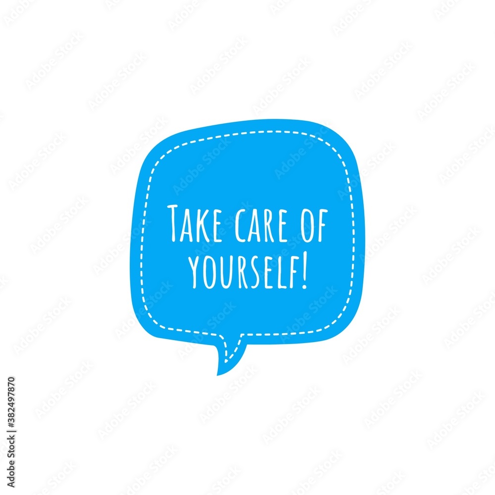 Wall mural ''Take care of yourself/you'' quote word illustration