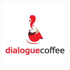 modern Dialogue Coffee Logo Template