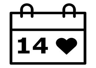 calendar love icon. flat illustration of calendar love - vector icon. calendar love sign symbol
