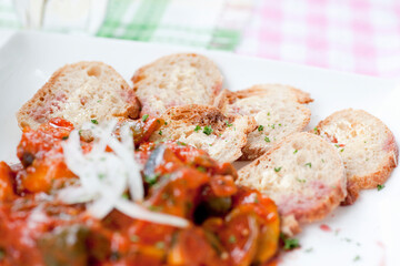 パンと野菜のトマト煮