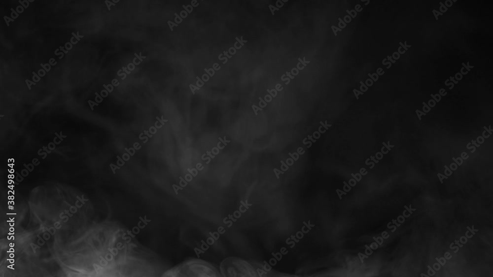 Wall mural white smoke transitions pack template on a black background. set of 6 elements for creating logo int