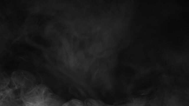 White smoke transitions pack template on a black background. Set of 6 elements for creating logo intro or fog effect in one video. Concept of luma matte mask for video editing using the alpha channel.