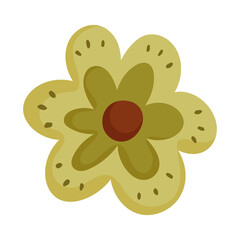 green flower decoration nature isolated icon design