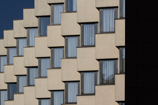 Modern Facade with many windows