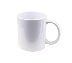 A white cup without a shadow isolated on a white background. A mug isolated