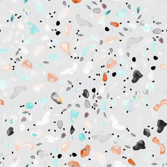 Terrazzo Texture Vector. Flooring Seamless Pattern