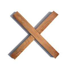 Naklejka na ściany i meble The letter X made of wood blocks on a white background board
