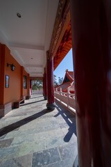 Beautiful colours of a Buddhist temple Nan Tien Temple Woolongong Sydney NSW Australia 