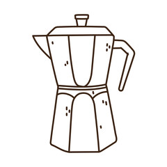 coffee moka pot traditional line icon style