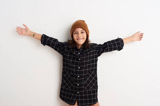 Small child with her arms wide open