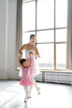 Ballet teacher and kid
