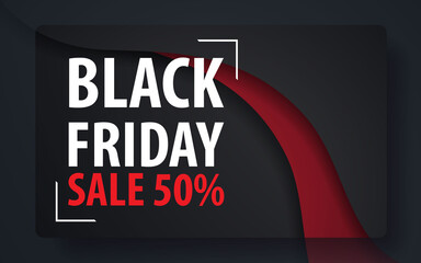 Banner for black friday black and red color