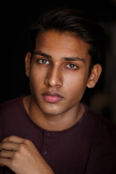 Studio portraits, Indian young man.