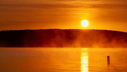 Sun and lake