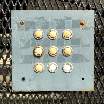 Close up of doorbell panel.