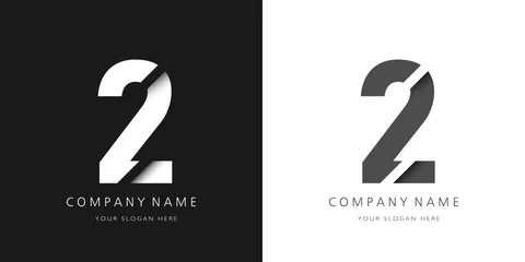 Fotobehang two number modern logo broken design © HSNKRT
