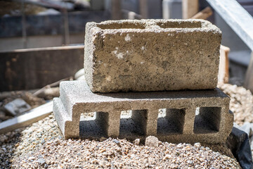 Construction blocks in site