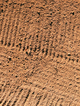 Close up of graded soil on baseball field