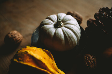 Decorating with pumpkins