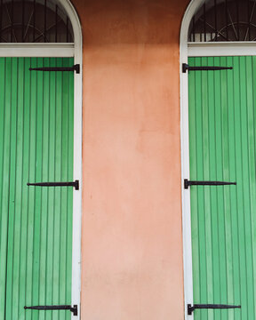 Colorful wall in New Orleans French Quarter