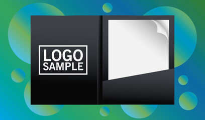 notebook agend black mockup icon